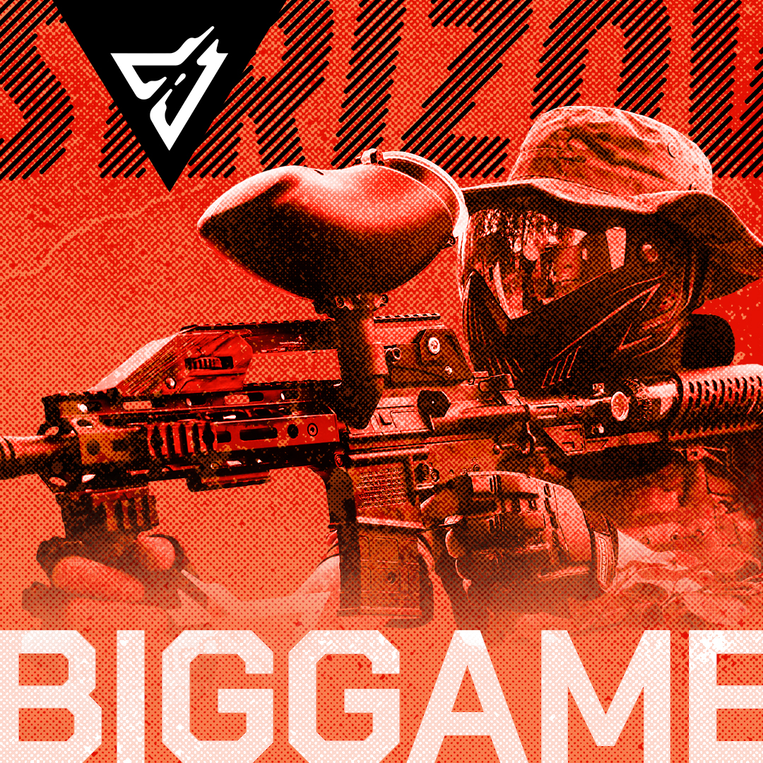 BigGame. Paintballová akce s desítkami hráčů ve dvou týmech, celý den scénářové mise.