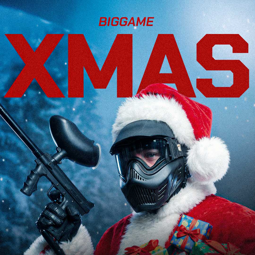 Xmas BigGame. Paintballová akce s desítkami hráčů ve dvou týmech, celý den tématické mise.